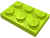 Деталь LEGO Пластина 2 x 3, Лайм