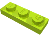 Деталь LEGO Пластина 1 x 3, Лайм