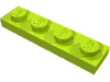 Деталь LEGO Пластина 1 x 4, Лайм