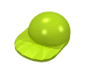 Деталь LEGO Minifig Cap Short Curved Peak, Лайм