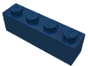 Набор LEGO Brick 1 x 4 without Bottom Tubes, Темно-синий