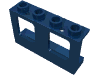 Деталь LEGO Window 1 x 4 x 2 Plane, Single Hole Top and Bottom for Glass, Темно-синий