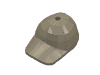 Деталь LEGO Minifig Cap - Short Curved Bill with Seams and Hole on Top, Темно-песочный