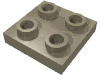 Деталь LEGO Plate 2 x 2 with Pin on Bottom, Темно-песочный