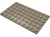 Деталь LEGO Пластина 6 x 10, Темно-песочный