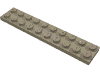 Деталь LEGO Пластина 2 x 10, Темно-песочный