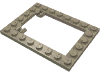 Деталь LEGO Plate Special 6 x 8 Trap Door Frame Horizontal [Long Pin Holders], Темно-песочный