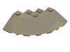 Деталь LEGO Brick Round Corner 6 x 6 with 33° EdgeSlope and Facet Cutout, Темно-песочный