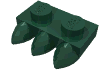 Деталь LEGO Plate Special 1 x 2 with Three Teeth [Tri-Tooth], Темно-зеленый