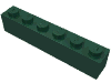 Деталь LEGO Кирпичик 1 x 6, Темно-зеленый