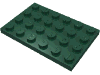 Деталь LEGO Пластина 4 x 6, Темно-зеленый