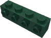 Деталь LEGO Кирпичик специальный 1 x 4, с 4 штырьками на одной стороне, Темно-зеленый