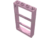 Деталь LEGO Window 1 x 4 x 6 Frame with 3 Panes, Ярко-розовый