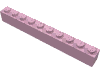 Деталь LEGO Кирпичик 1 x 10, Ярко-розовый