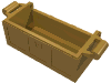 Деталь LEGO Treasure Chest Bottom with Rear Slots, Жемчужно-золотой