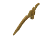 Деталь LEGO Minifig Crescent Blade - Serrated with Bar, Жемчужно-золотой
