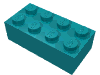 Деталь LEGO Кирпичик 2 x 4, Темно-бирюзовый