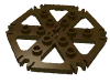 Деталь LEGO Technic Plate Rotor 6 Blade with Clip Ends Connected [aka Water Wheel], Темно-коричневый