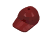 Деталь LEGO Minifig Cap - Short Curved Bill with Seams and Hole on Top, Темно-красный
