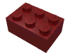 Деталь LEGO Кирпичик 2 x 3, Темно-красный