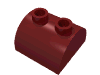 Деталь LEGO Кирпичик изогнутый верхний 2 x 2, с двумя верхними штырьками, Темно-красный