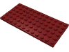 Деталь LEGO Пластина 6 x 12, Темно-красный