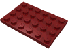 Деталь LEGO Пластина 4 x 6, Темно-красный