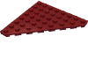 Деталь LEGO Пластина-клин 8 x 8, со срезанным углом, Темно-красный