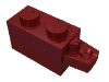 Деталь LEGO Шарнирный кирпичик 1 x 2 фиксирующий, с одним горизонтальным пальцем на конце, Темно-красный
