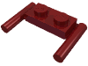 Деталь LEGO Пластина специальная 1 x 2, с ручками, Темно-красный