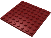Деталь LEGO Пластина 8 x 8, Темно-красный