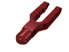 Деталь LEGO Technic, Steering Arm 5.5 x 2 with Towball Socket Rounded, Chamfered, Темно-красный