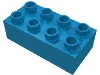 Деталь LEGO Кирпичик 2 x 4, Темно-лазурный
