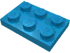 Деталь LEGO Пластина 2 x 3, Темно-лазурный