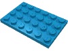 Набор LEGO Plate 4 x 6, Dark Azure