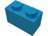 Набор LEGO Brick 1 x 2 without Bottom Tube, Dark Azure