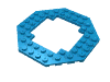 Деталь LEGO Пластина специальная 10 x 10 восьмиугольная, открытый центр, Темно-лазурный