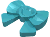 Деталь LEGO Friends Accessories Hair Decoration - Bow with Heart, Long Ribbon and Pin, Средне-лазурный