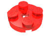 Набор LEGO Plate Round 2 x 2 with Axle Hole Type 1 (+ Opening), Прозрачный красный