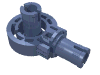 Деталь LEGO Technic Rotation Joint Ball Loop with Two Perpendicular Pins with Friction, Песочно-синий