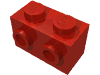 Деталь LEGO Кирпичик специальный 1 x 2, со штырьками на 1 стороне, Красный
