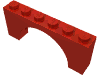 Набор LEGO Brick Arch 1 x 6 x 2 - Thin Top without Reinforced Underside, Красный