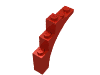 Деталь LEGO Arch 1 x 5 x 4 - Raised Underside Cross Supports, Красный