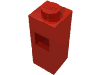 Деталь LEGO Brick Special 1 x 1 x 2 with Extra Tube Side [Piece of Resistance], Красный