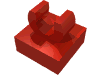 Деталь LEGO Плитка специальная 1 x 1, с клипсой, со скруглёнными краями, Красный