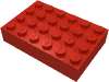 Деталь LEGO Кирпичик 4 x 6, Красный