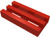 Деталь LEGO Плитка специальная решётчатая 1 x 2, с нижним пазом, Красный