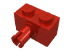 Деталь LEGO Кирпичик специальный 1 x 2, со штифтом, Красный