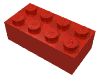 Деталь LEGO Кирпичик 2 x 4, Красный