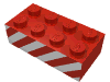 Набор LEGO Brick 2 x 4 with White Diagonal Stripes Print on Both Sides, Красный